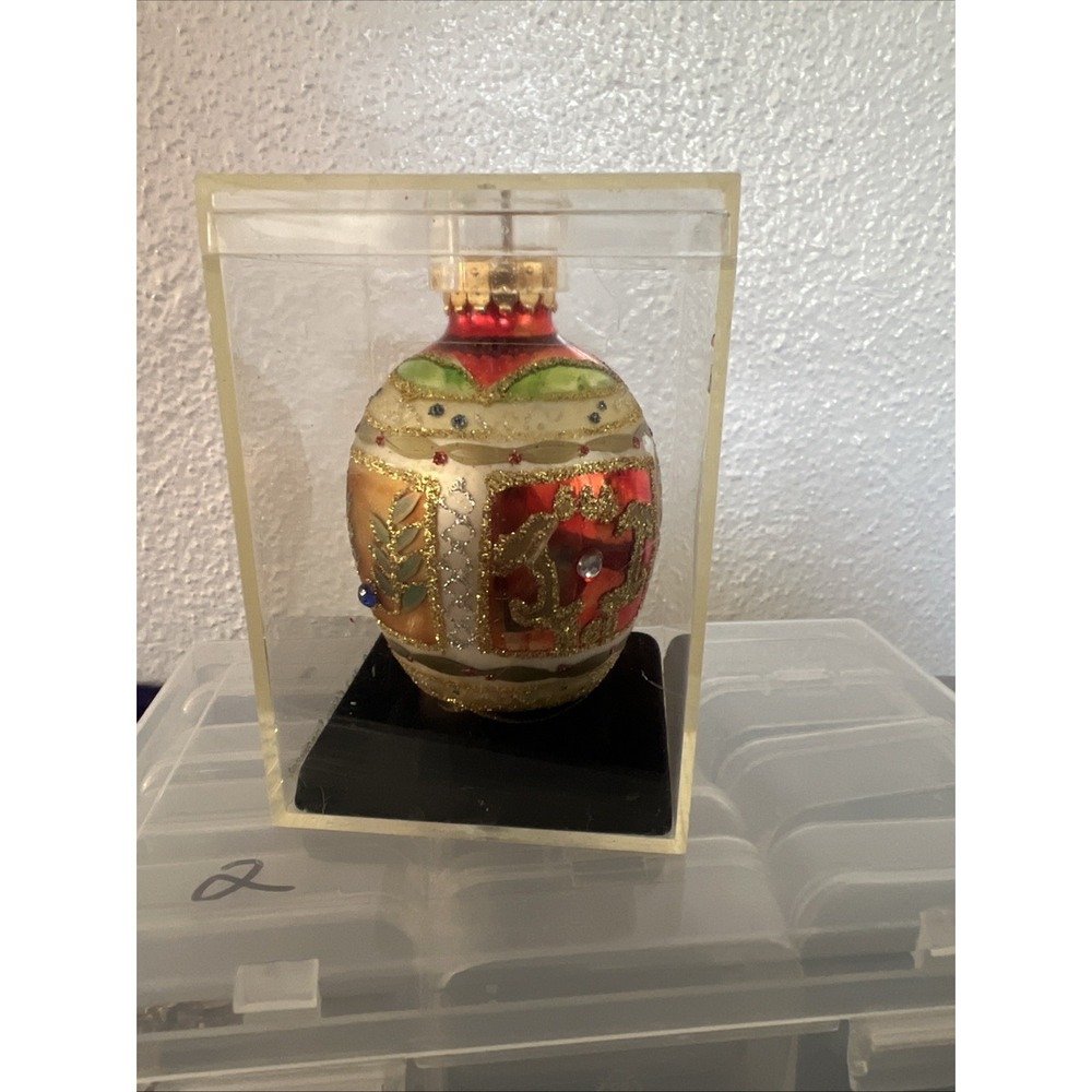 Unique Treasure Collection Bejeweled & Glittered Egg Hand Crafted Ornament NEW